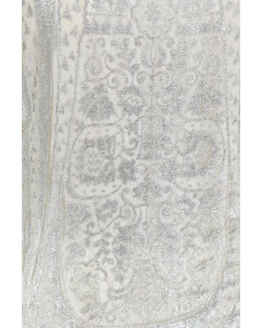 1920s Silver Cobweb Lame Flapper Culottes Dress