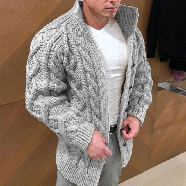 Adam - Dark Academia Men's Sweater Coat Autumn Winter Fashion Knitwear