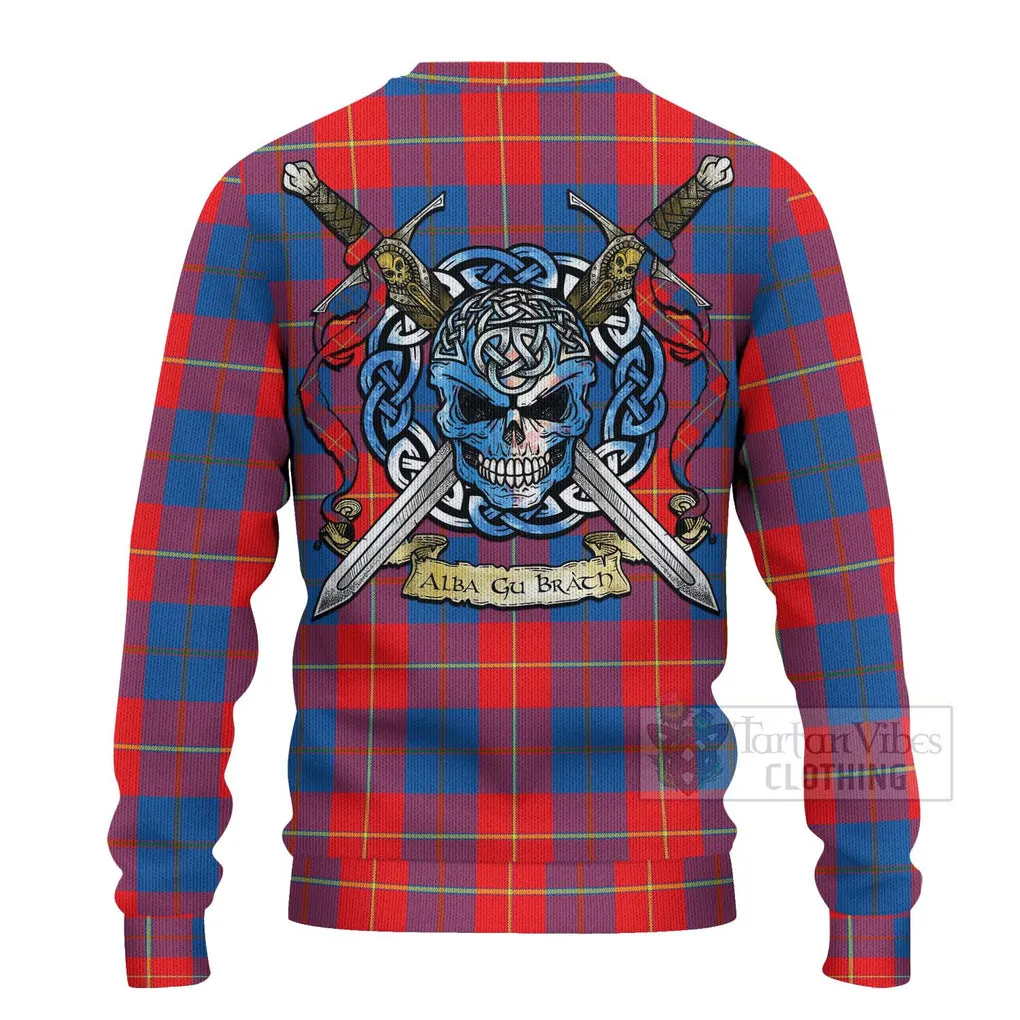 Blane Tartan Ugly Sweater with Family Crest Celtic Skull Style