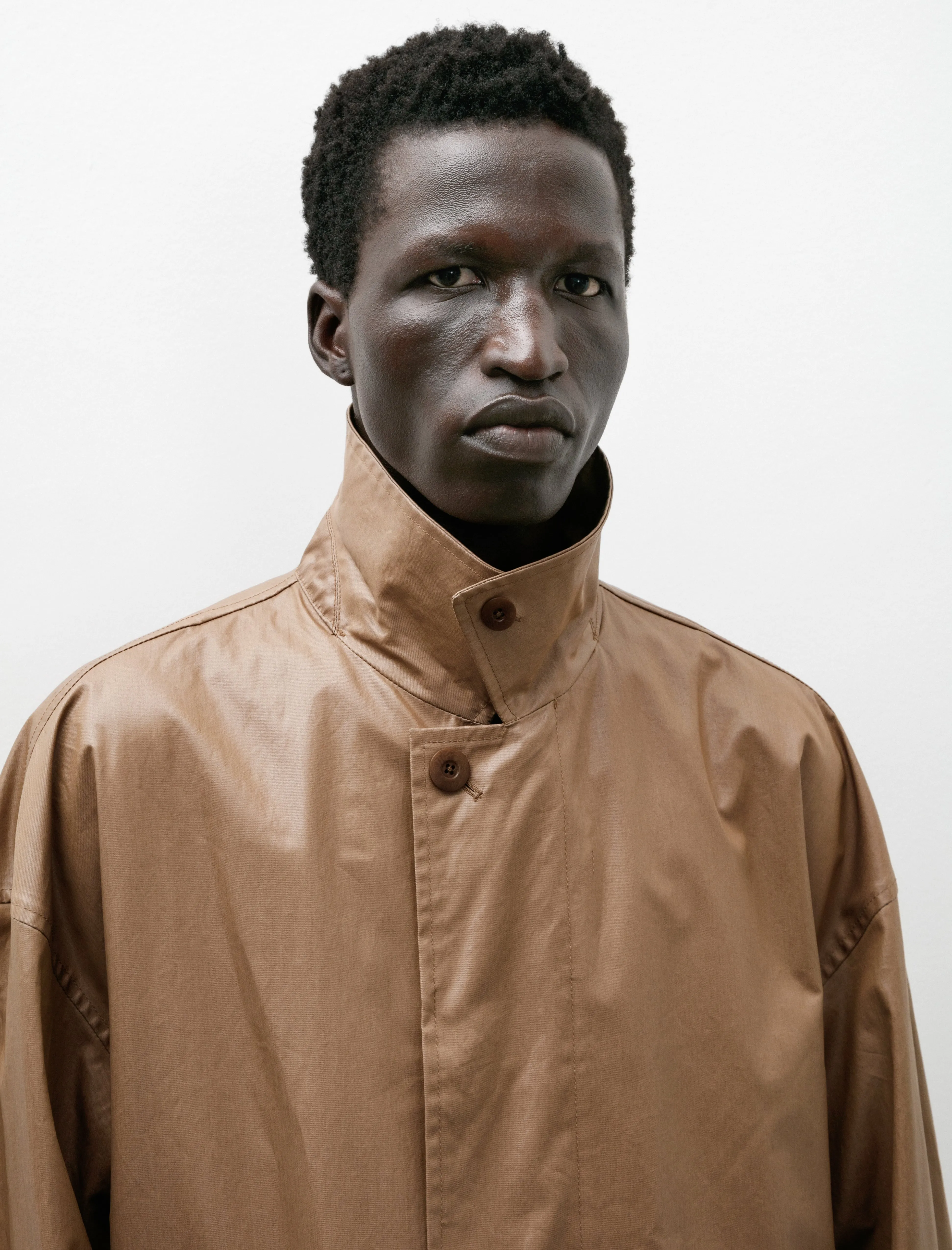 Boxy Rain Coat Havana