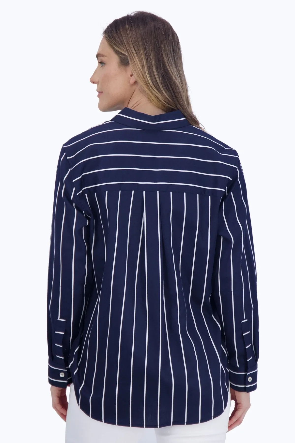 Boyfriend No Iron Navy Stripe Tunic