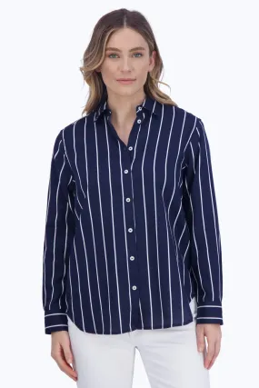 Boyfriend No Iron Navy Stripe Tunic