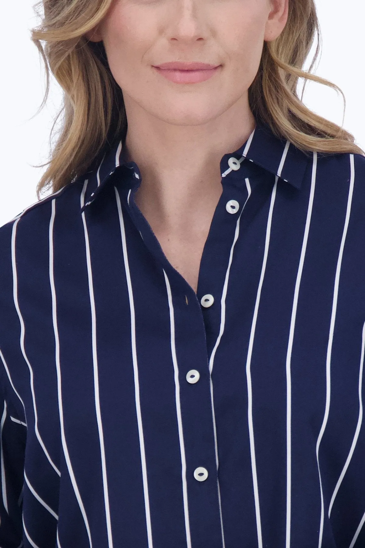Boyfriend No Iron Navy Stripe Tunic