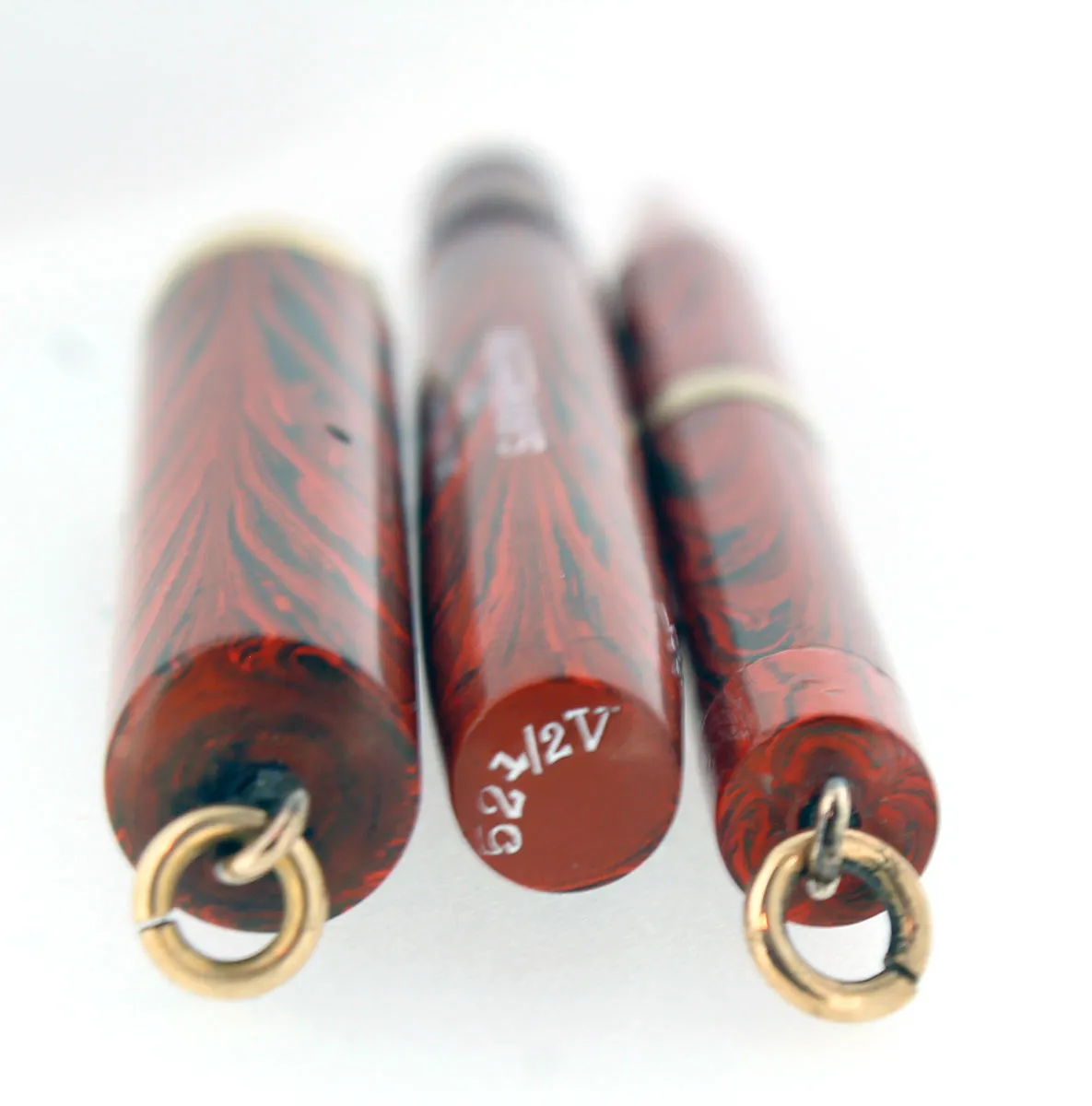 C1927 WATERMAN RED RIPPLE 52 1/2V FOUNTAIN PEN & PENCIL SET XF-BBB NIB RESTORED