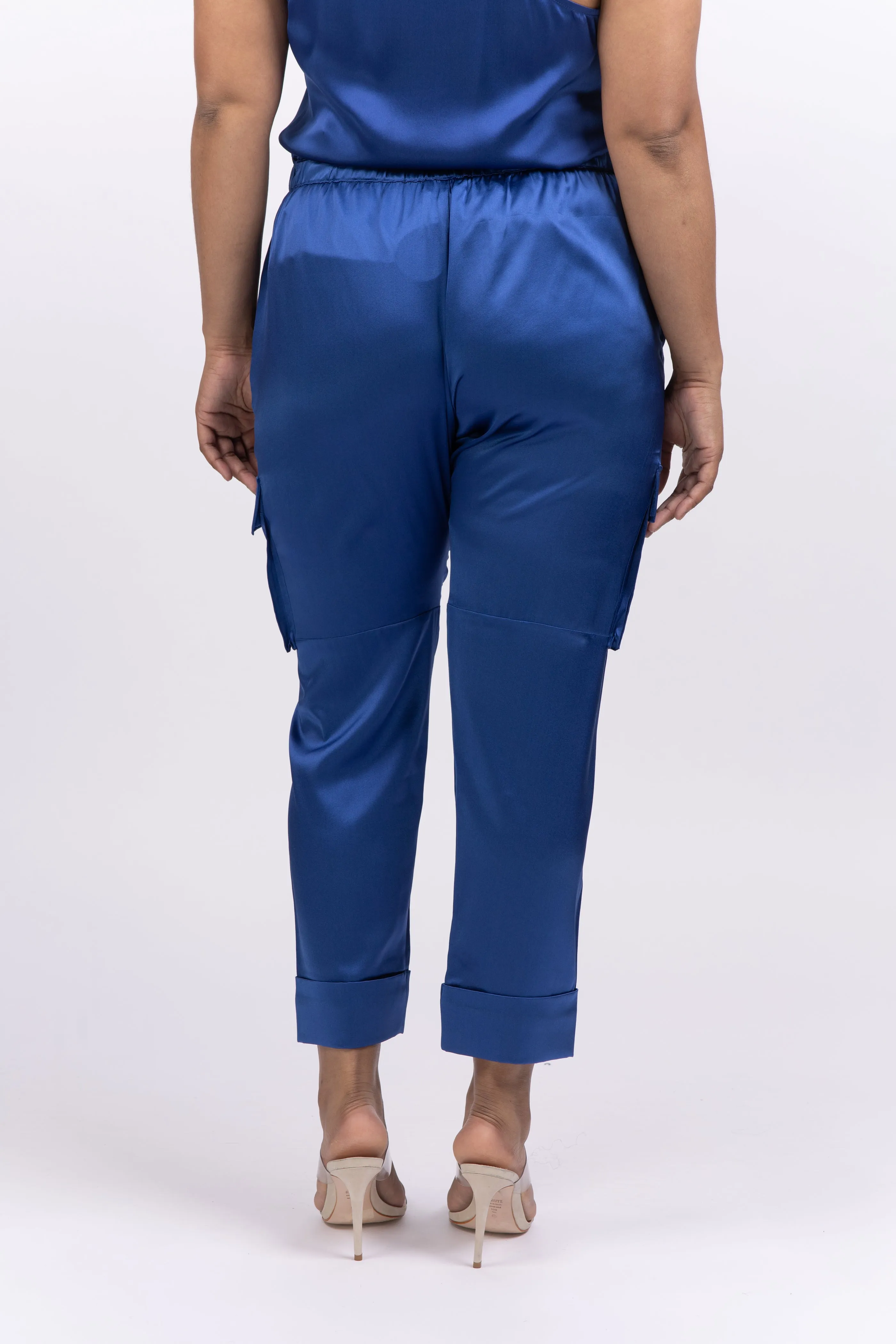 Cami NYC Carmen Silk Charmeuse Cargo Pants Neptune