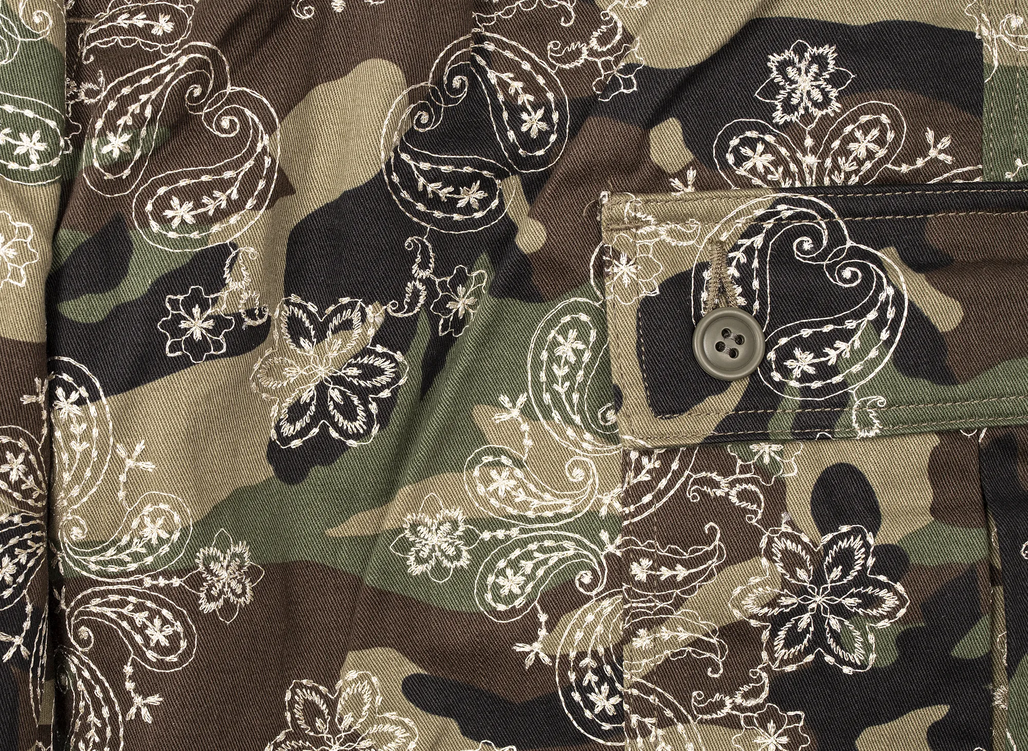 Clot Embroidered Paisley Camo 6 Pocket Pants