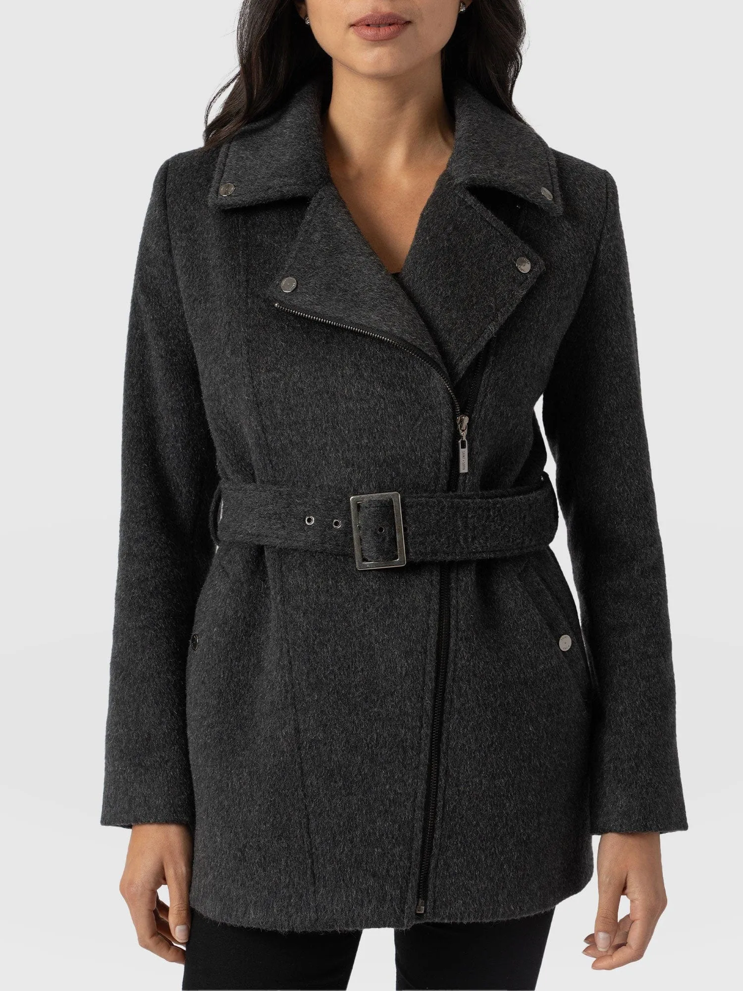Daltrey Biker Coat - Charcoal