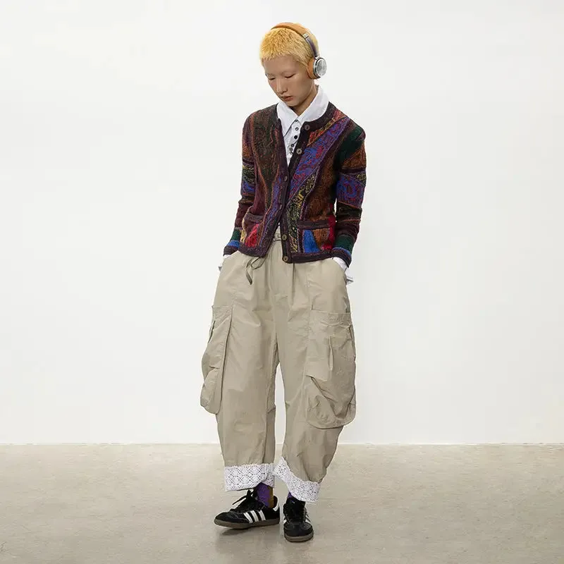 Extra Large Pockets Lace Pants