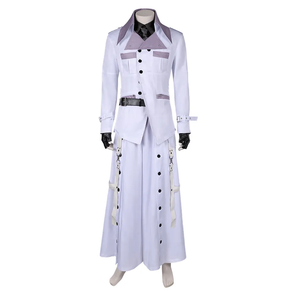 FF VII Rufus Shinra White Outfit Party Carnival Halloween Cosplay Costume