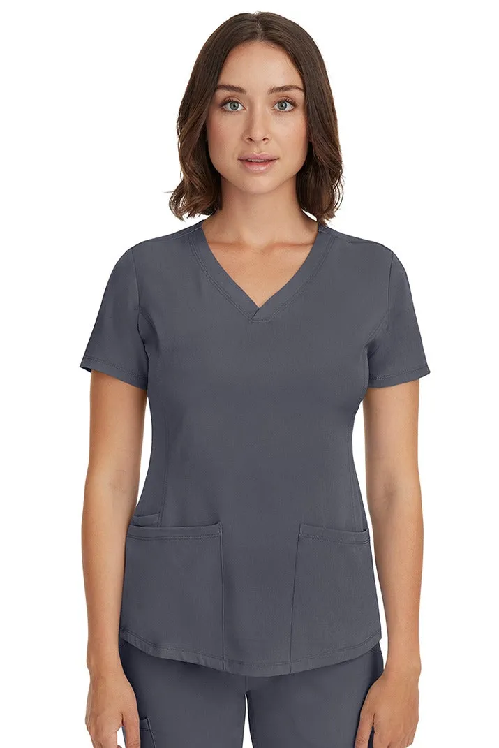 HH Works Women's Scrub Set Monica Top & Petite Rebecca Pant | Pewter