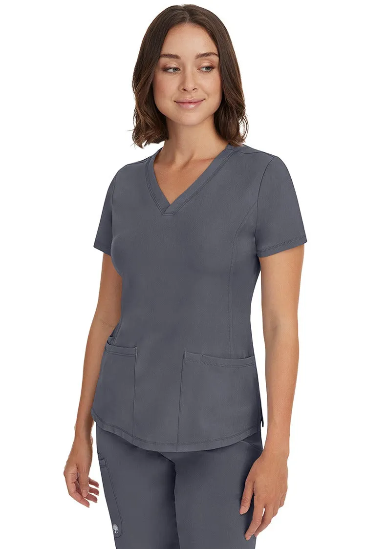 HH Works Women's Scrub Set Monica Top & Petite Rebecca Pant | Pewter