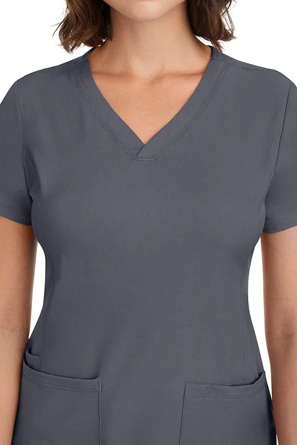 HH Works Women's Scrub Set Monica Top & Petite Rebecca Pant | Pewter