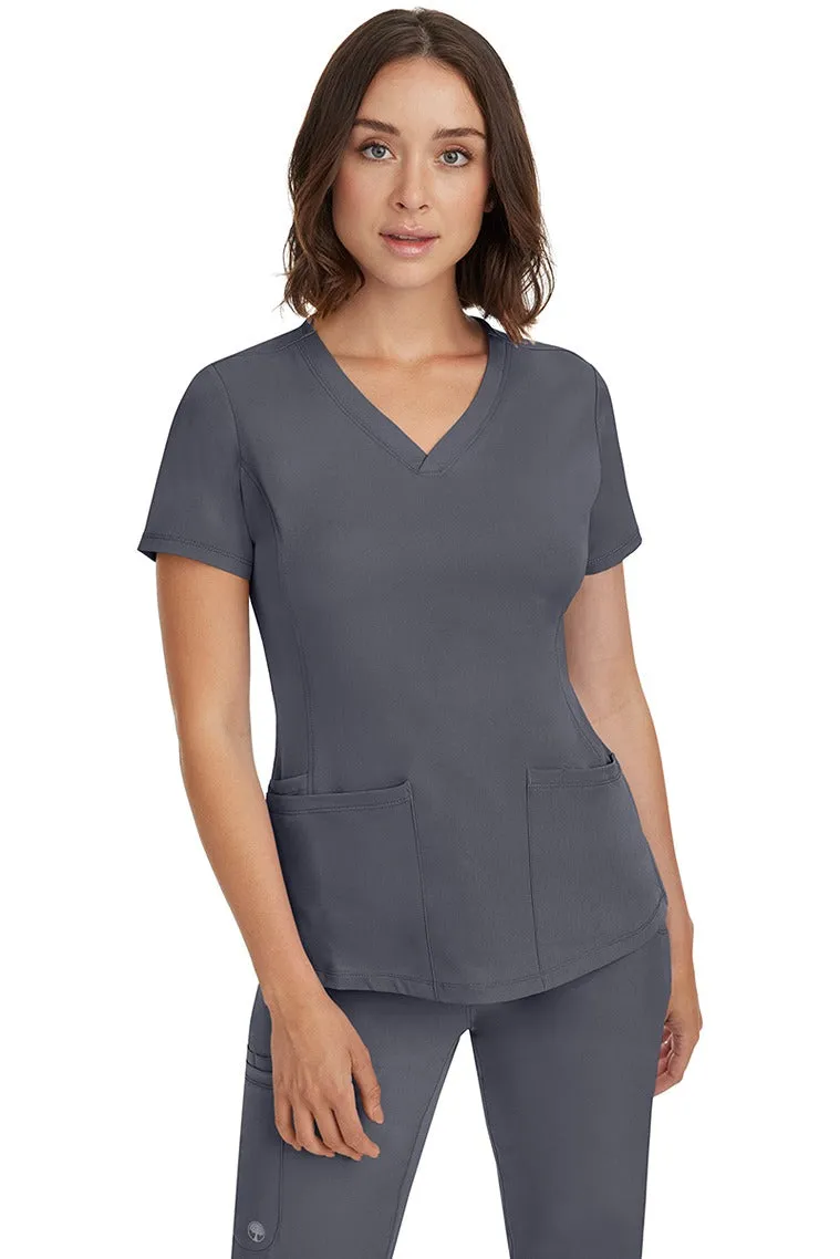 HH Works Women's Scrub Set Monica Top & Petite Rebecca Pant | Pewter