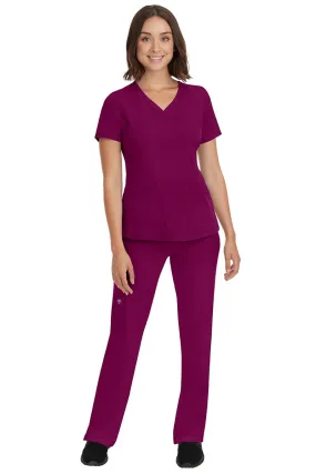 HH Works Women's Scrub Set Monica Top & Tall Rebecca Pant | Wine
