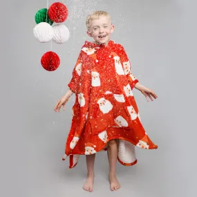 Jolly Santa Sherpa Fleece Poncho