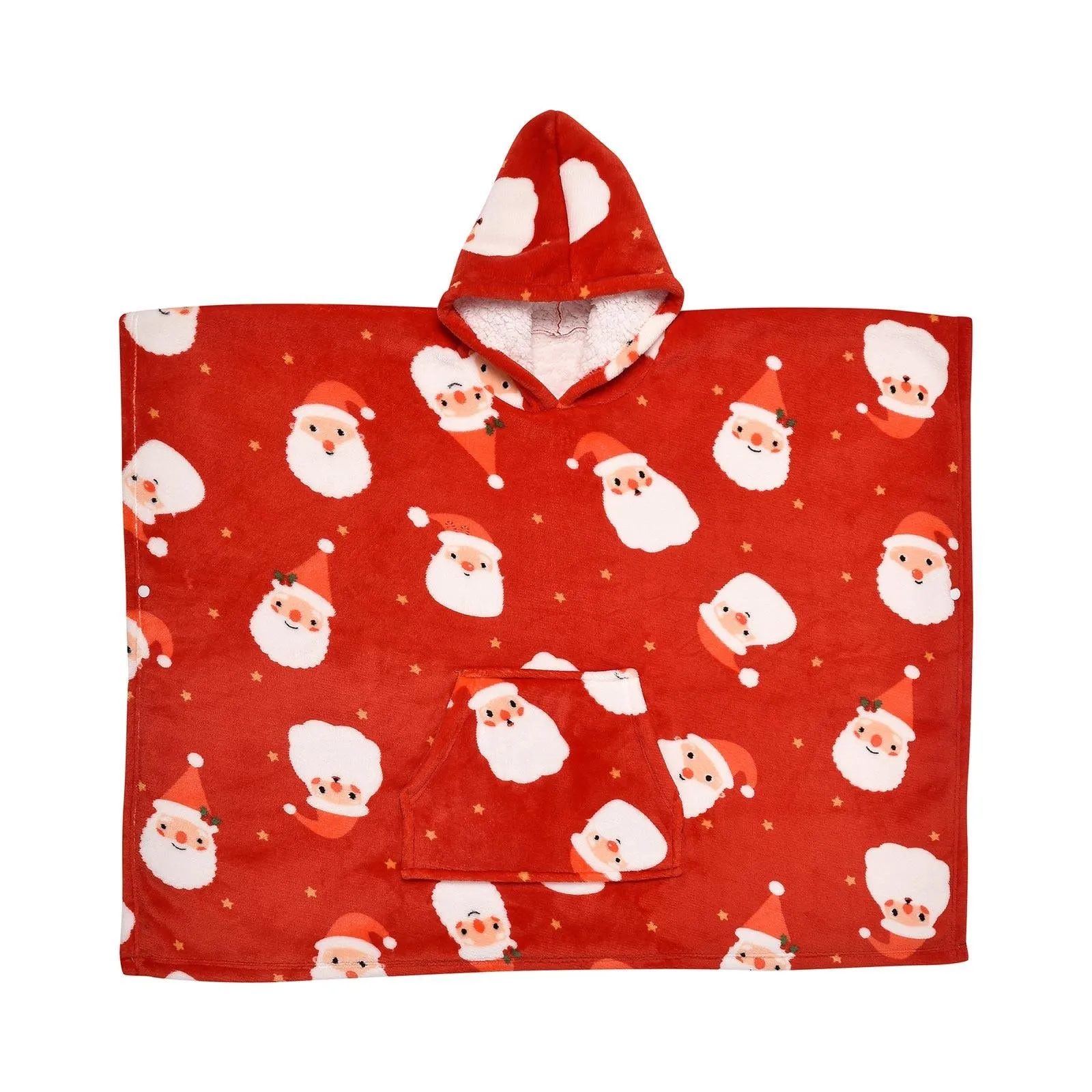 Jolly Santa Sherpa Fleece Poncho