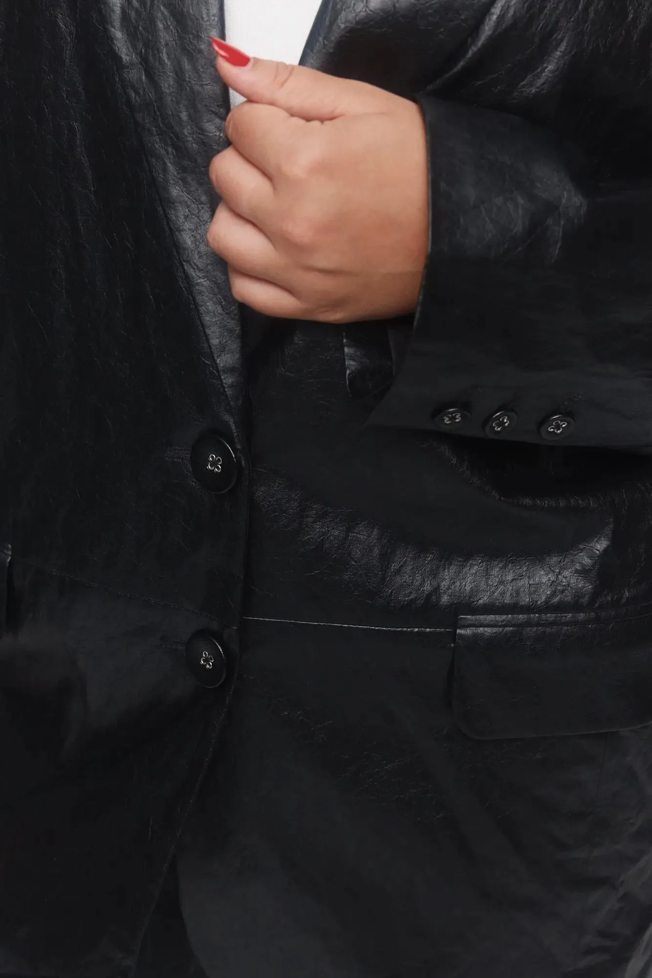 Karson | Veston en similicuir noir