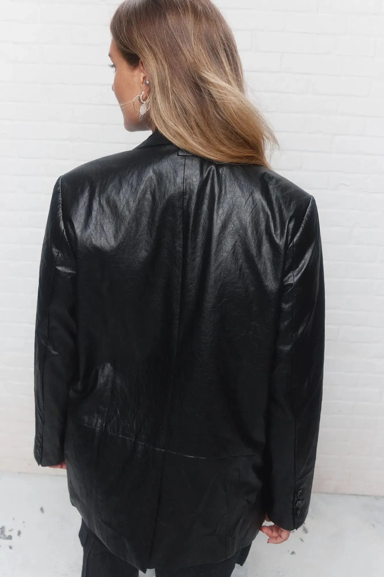 Karson | Veston en similicuir noir