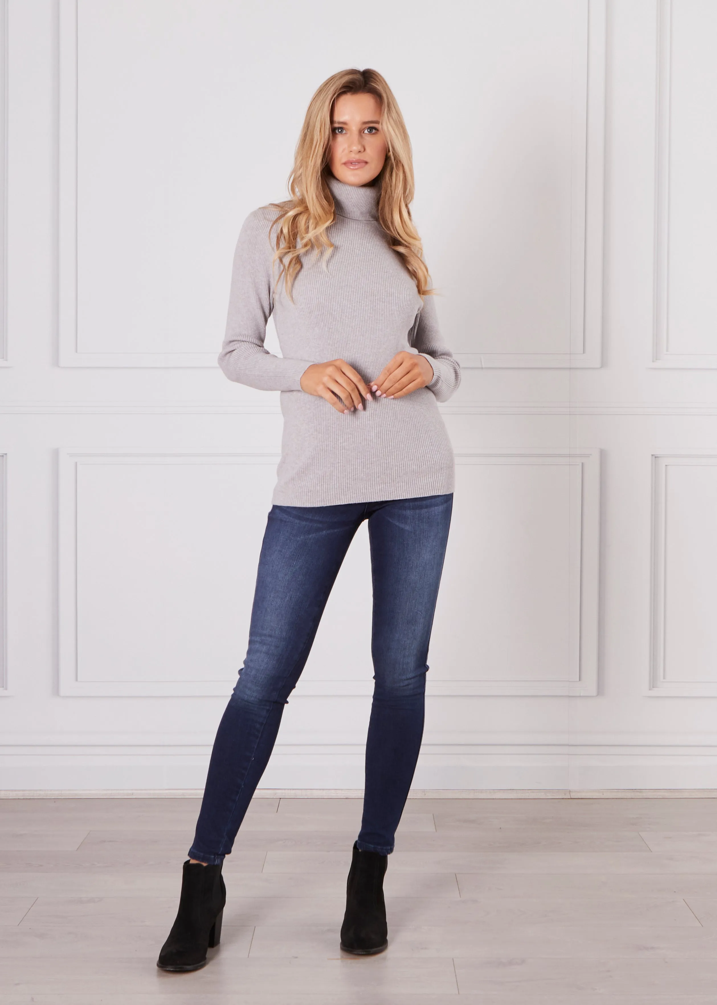 Lia Knit Skivvy- Grey