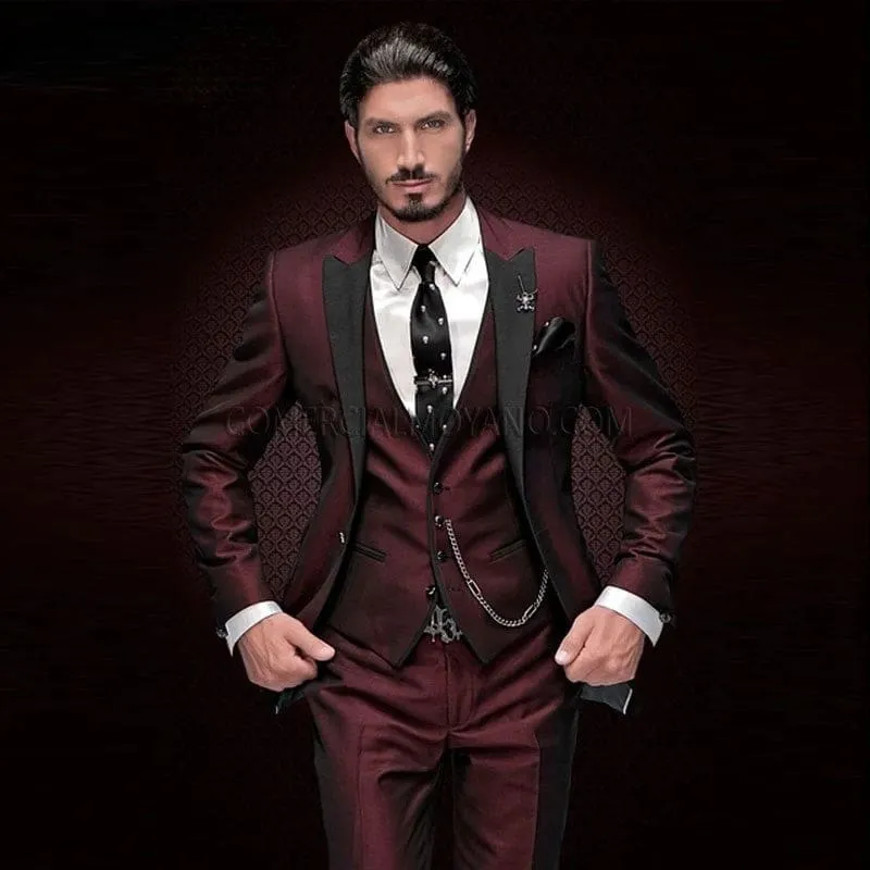 Light Blue Three-piece Suit for Bridegroom Best Wedding Look