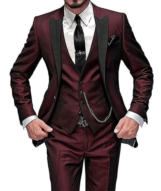 Light Blue Three-piece Suit for Bridegroom Best Wedding Look