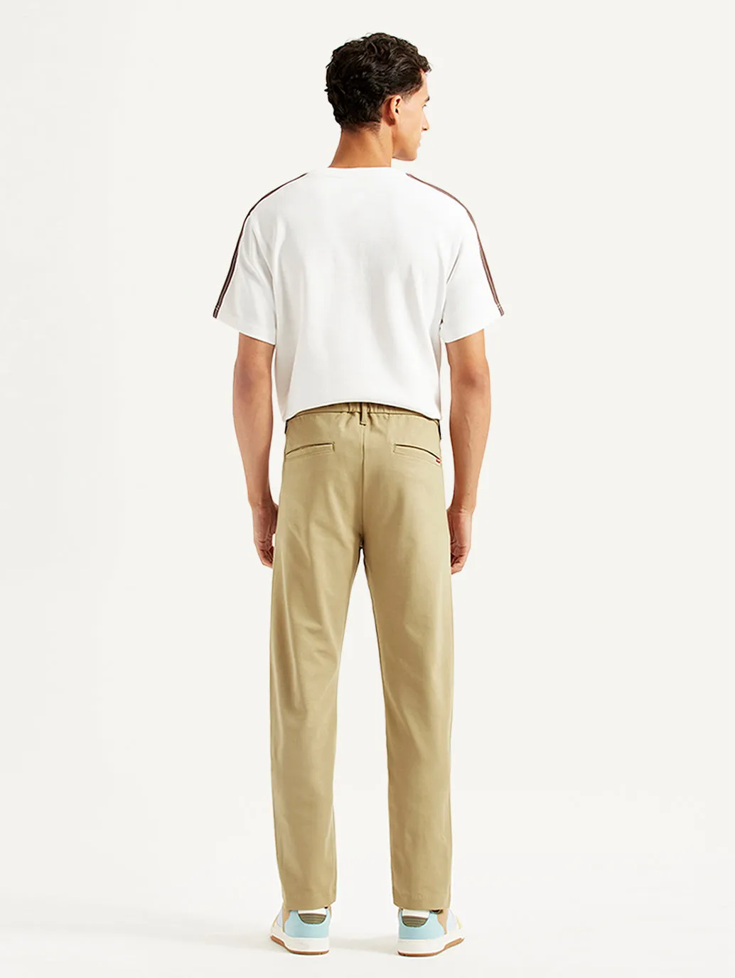 Men's Beige Slim Fit Tech Pant Chinos