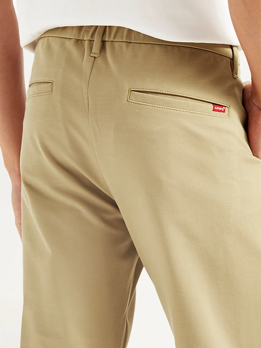 Men's Beige Slim Fit Tech Pant Chinos