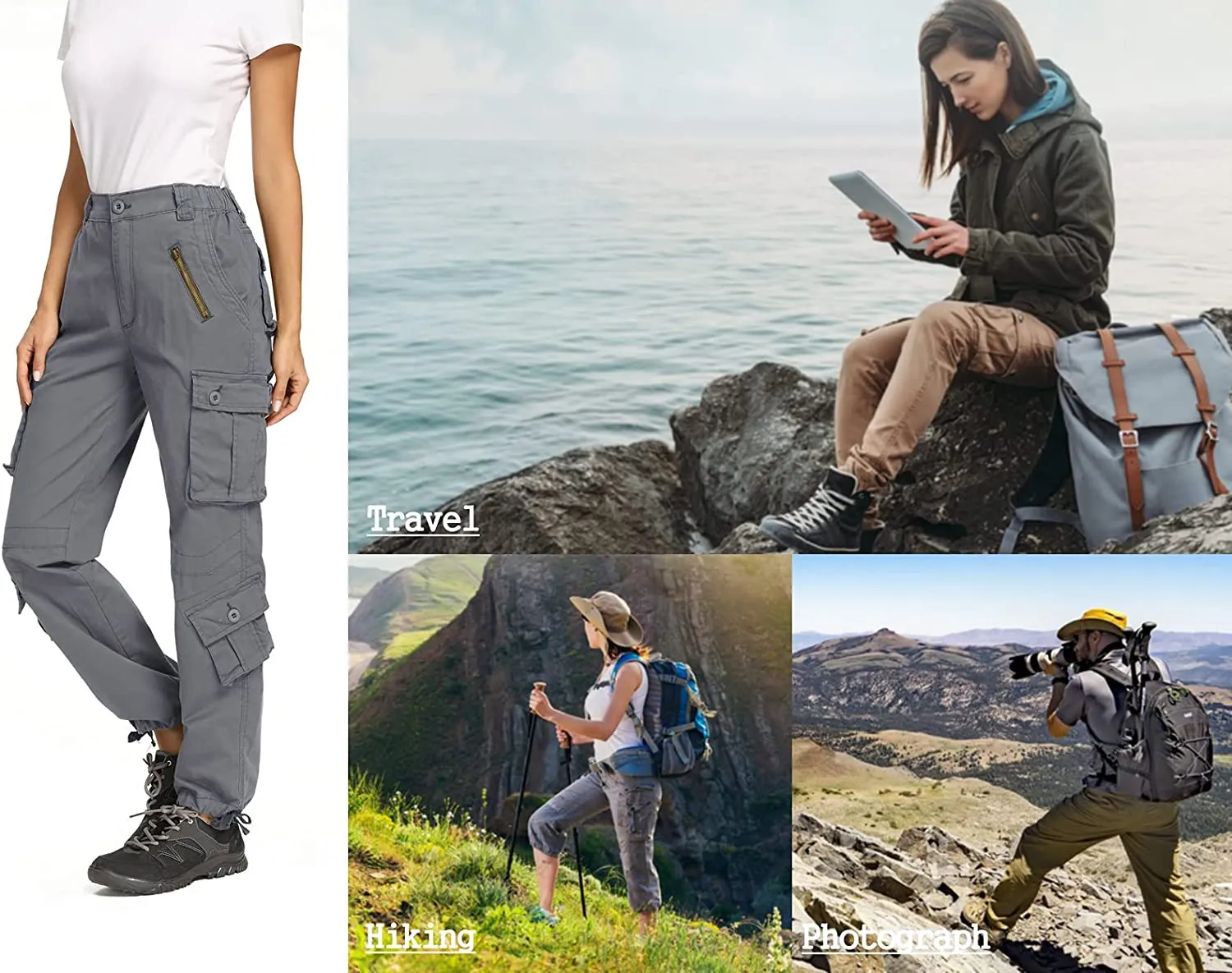 Military Combat Workwear Capri Pants with 8 Pockets