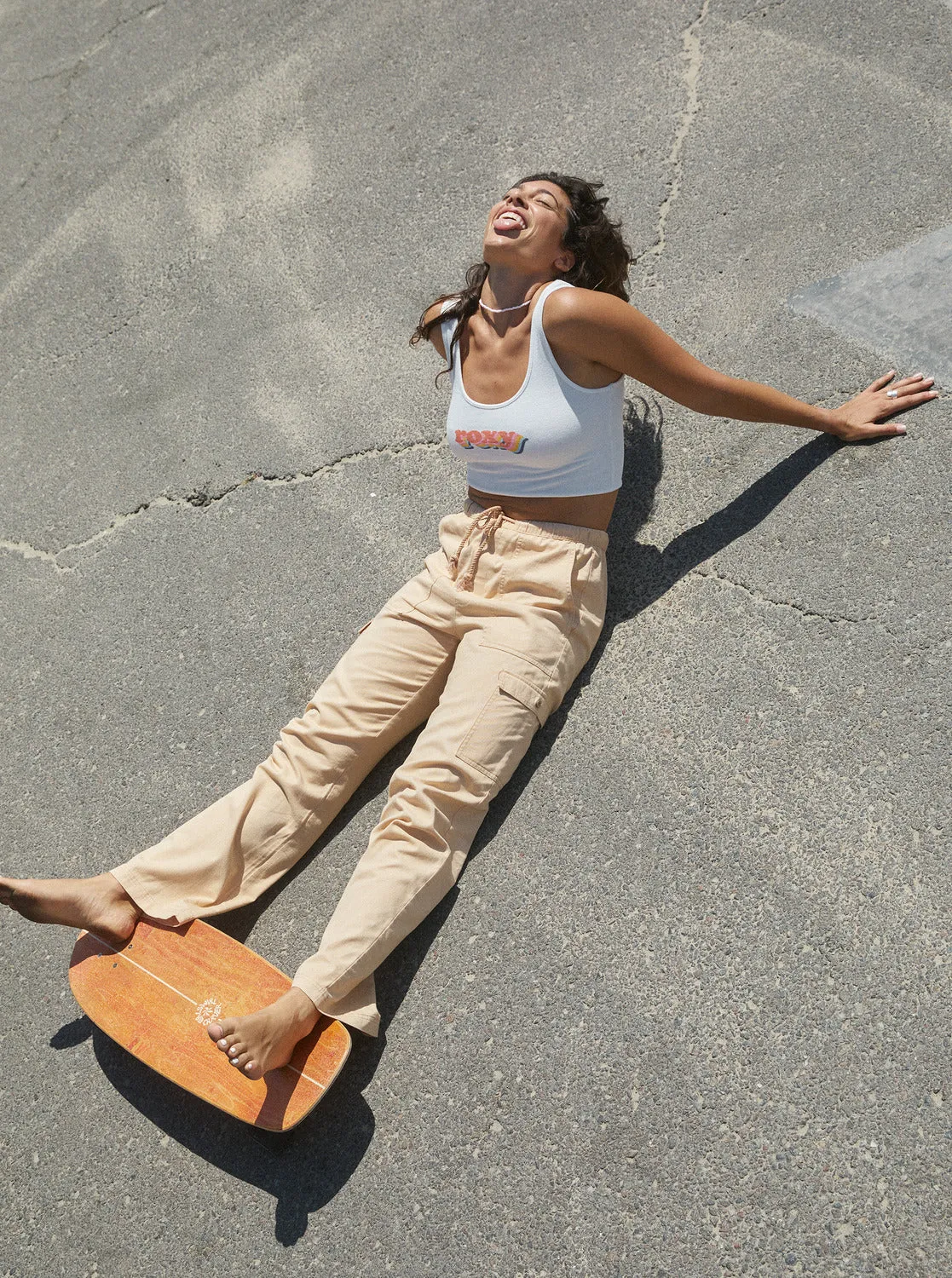 Precious Cargo Twill High Waisted Pants - Hazelnut