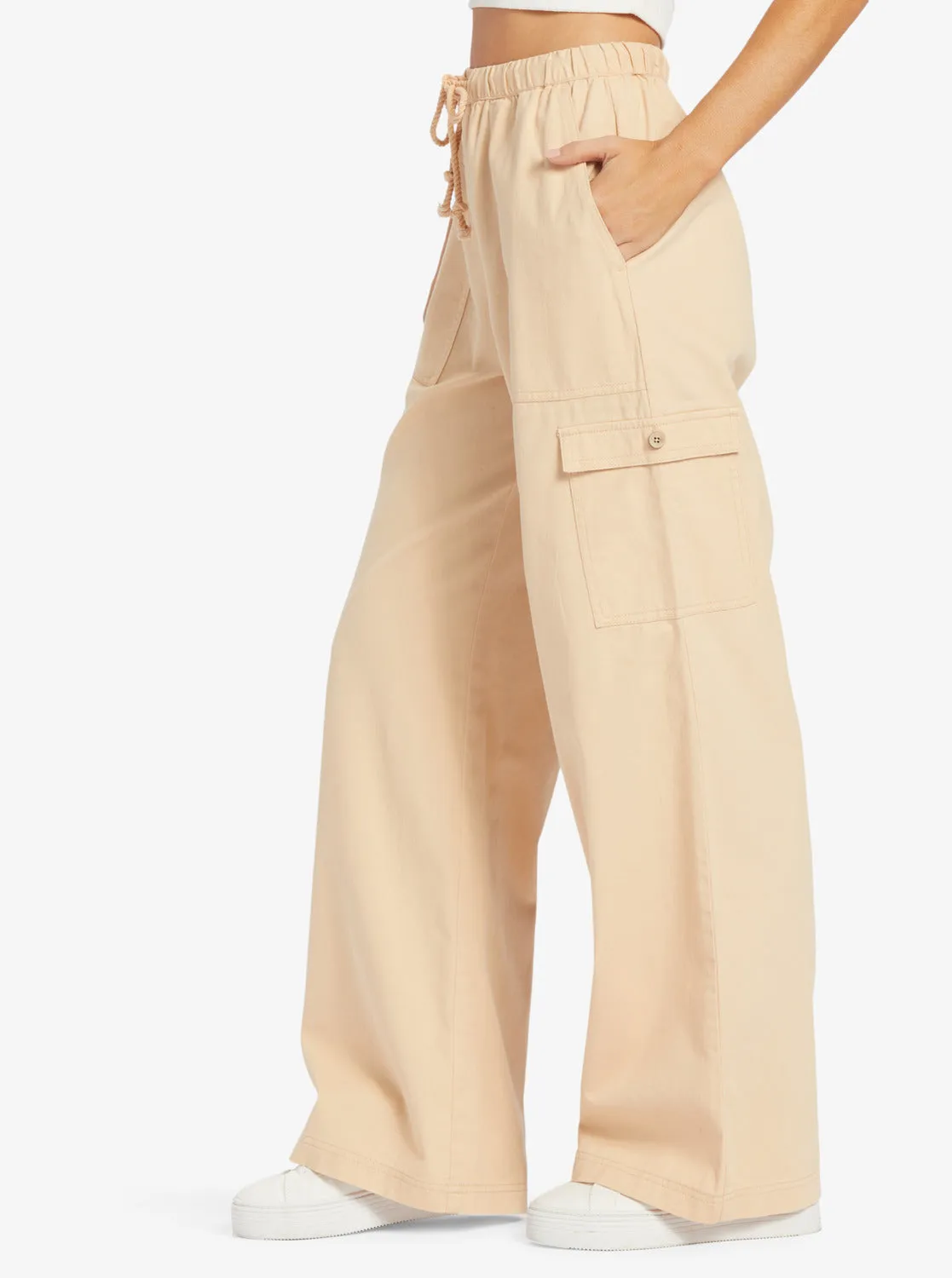 Precious Cargo Twill High Waisted Pants - Hazelnut