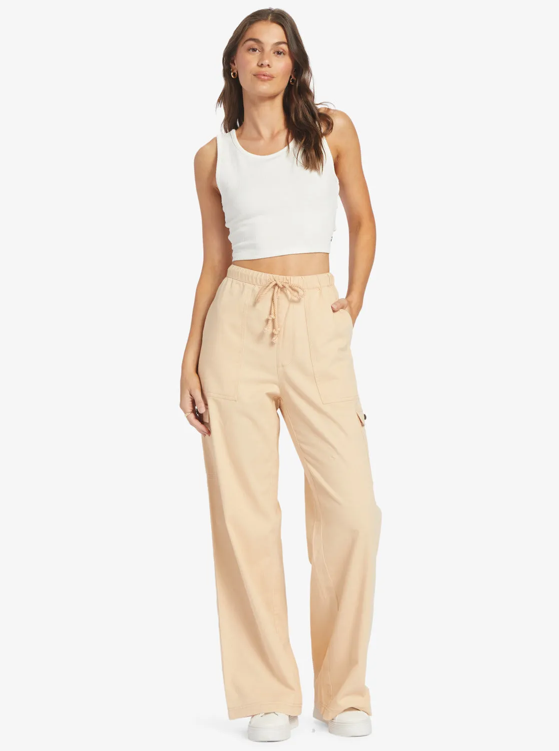 Precious Cargo Twill High Waisted Pants - Hazelnut