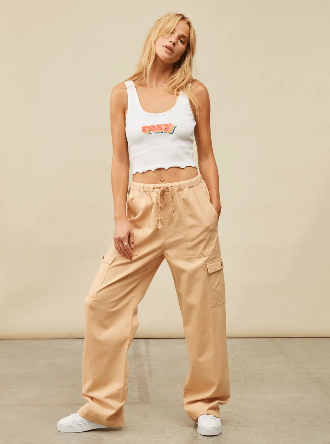 Precious Cargo Twill High Waisted Pants - Hazelnut