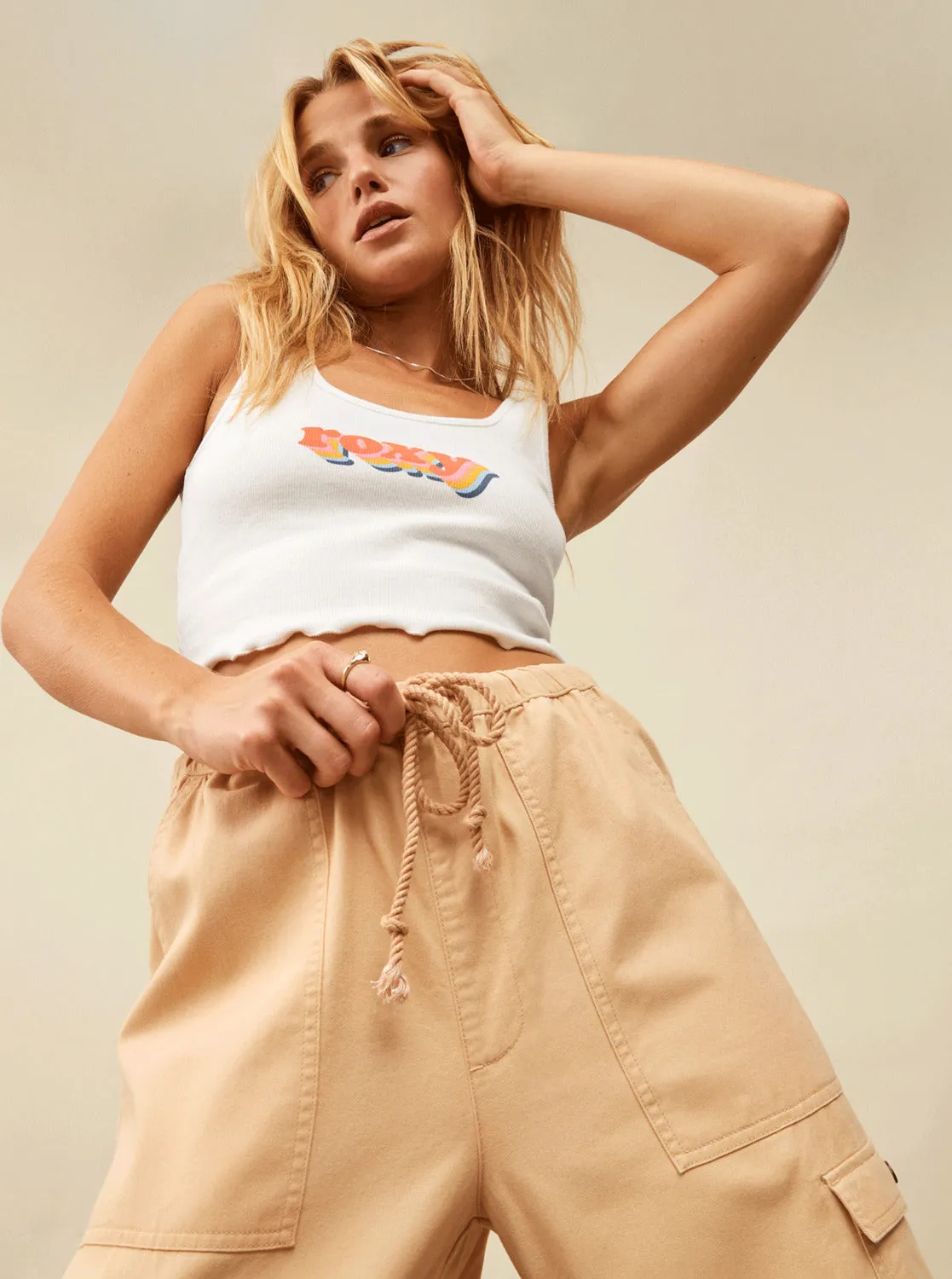 Precious Cargo Twill High Waisted Pants - Hazelnut