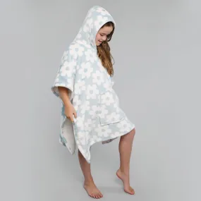 Retro Flower Sherpa Fleece Poncho