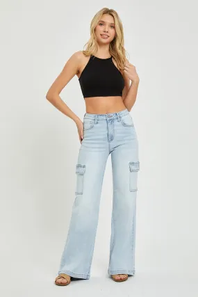 RISEN High Rise Cargo Jeans