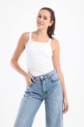Round Neck Ribbed Top