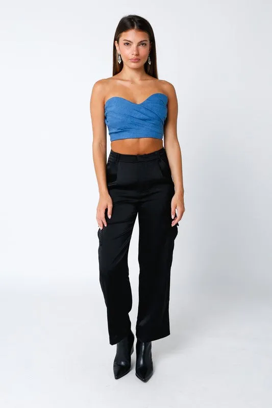 Satin Cargo Pants