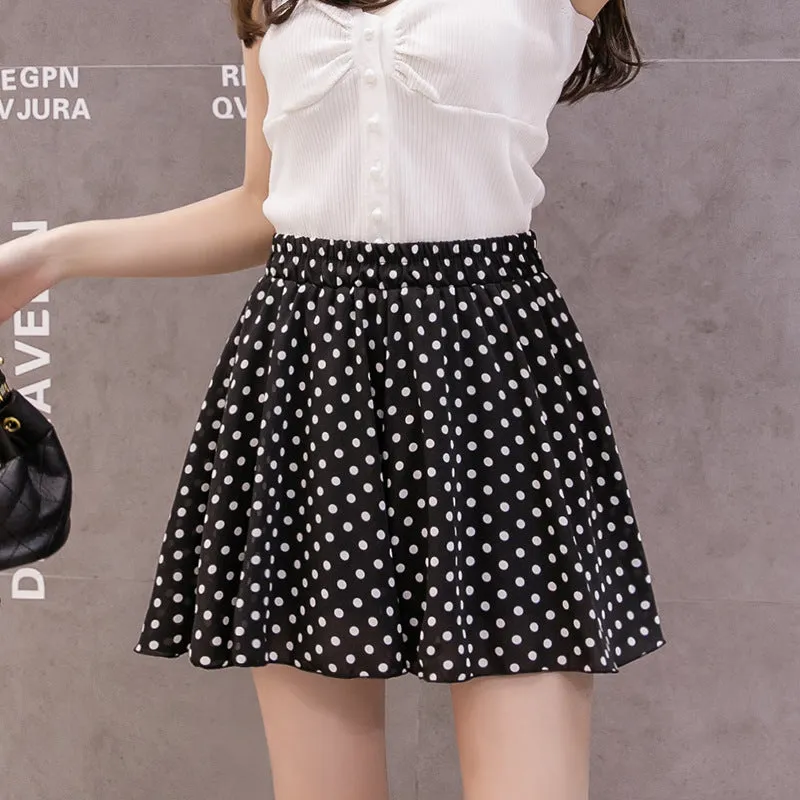 Shorts Women Summer Chiffon Floral Skorts Loose Culottes Casual Plus Size High Waist Thin Wide Leg Pants