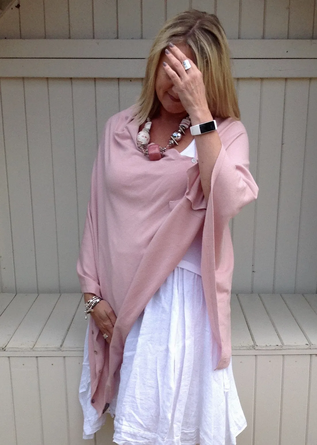 Sicily Five Way Poncho in Pink