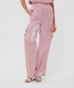 Silky Touch Cargo Pants - Pastel Pink