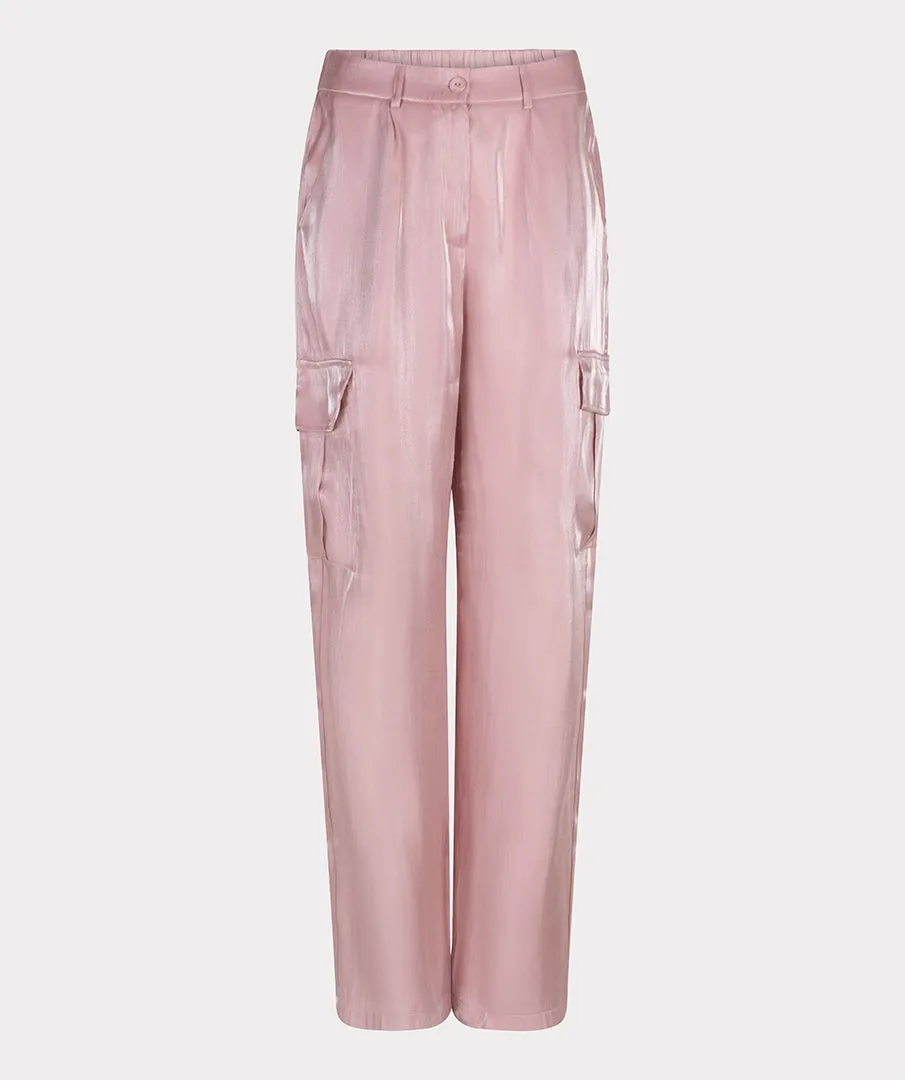 Silky Touch Cargo Pants - Pastel Pink
