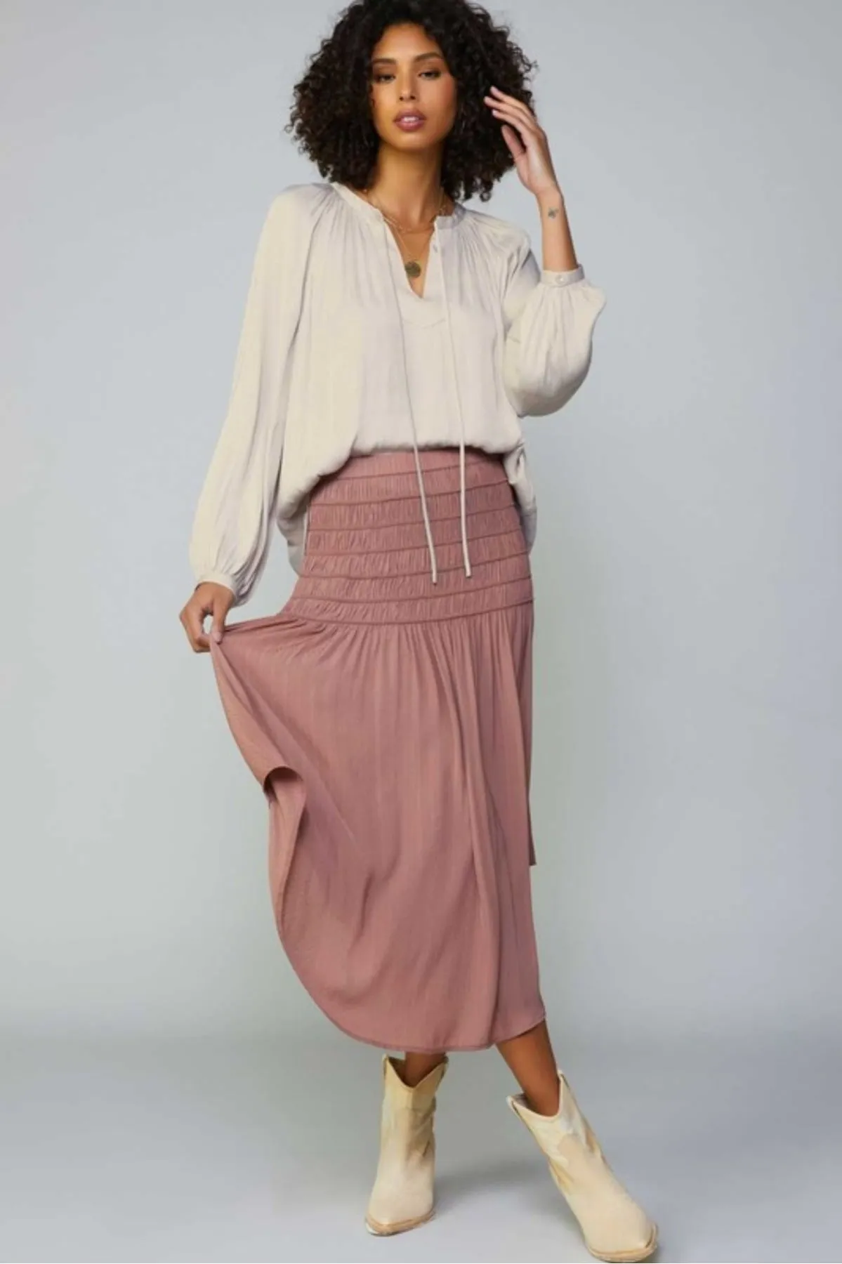 Slip Neck Long Sleeve Shirt