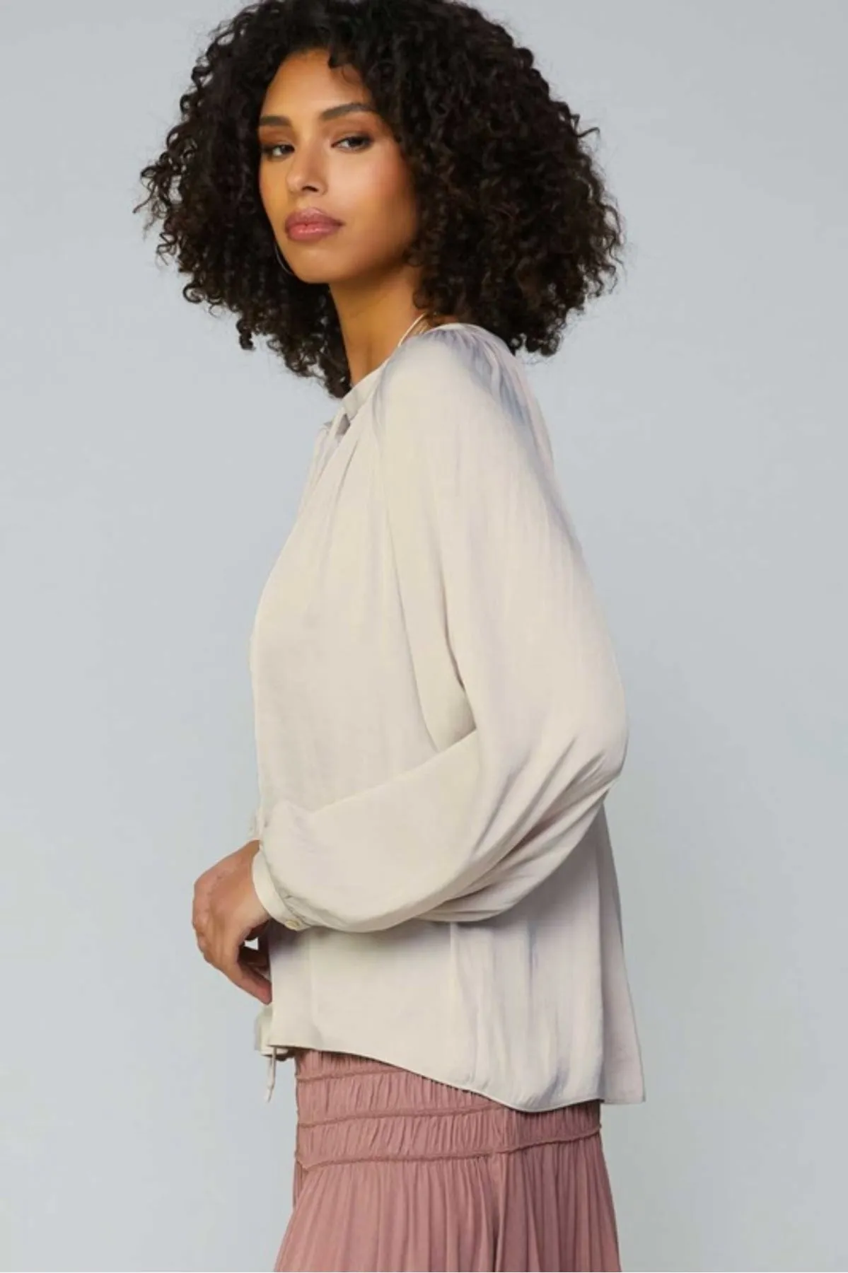 Slip Neck Long Sleeve Shirt