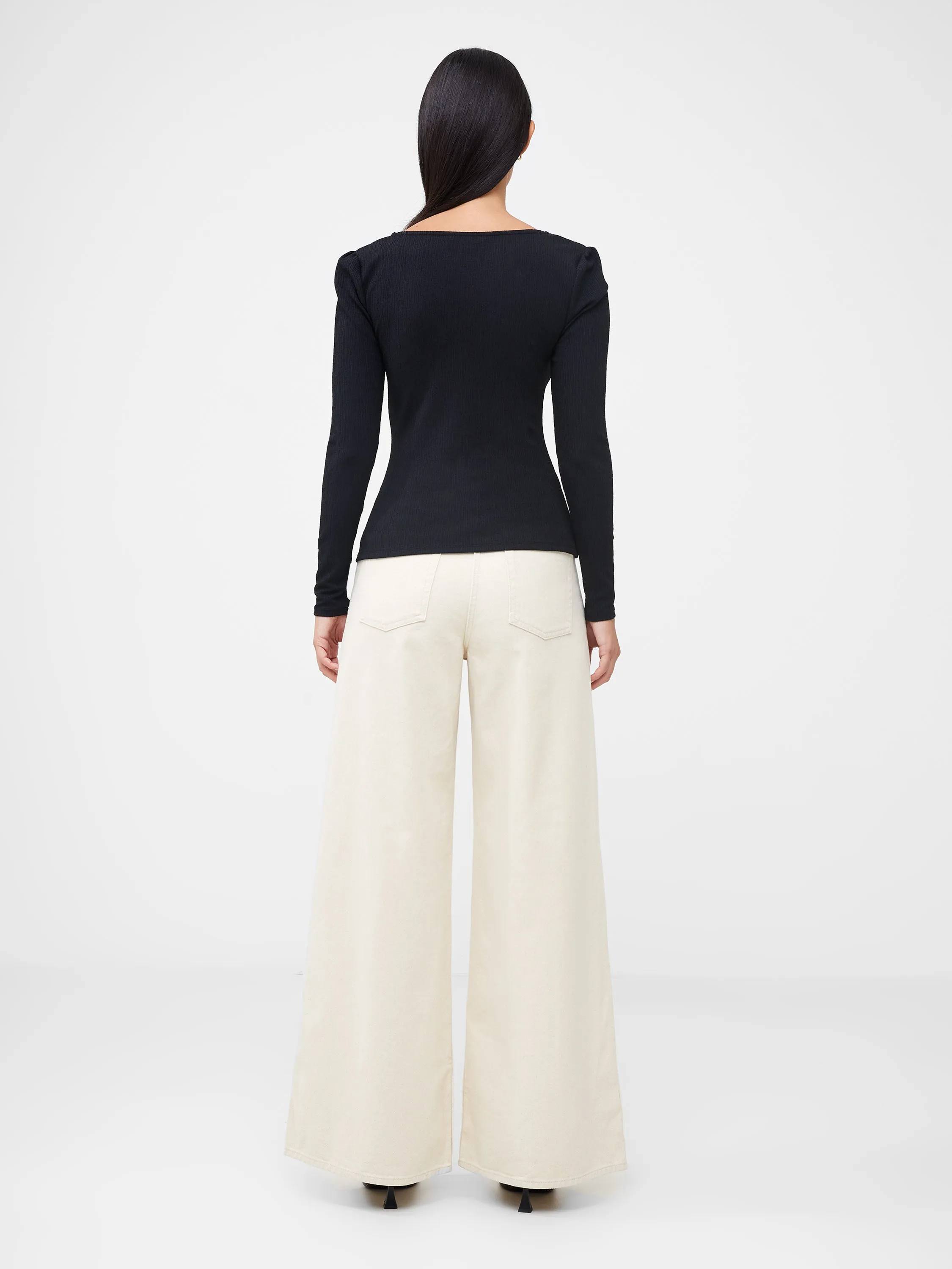 Sonya Ribbed Sweetheart Neck Top