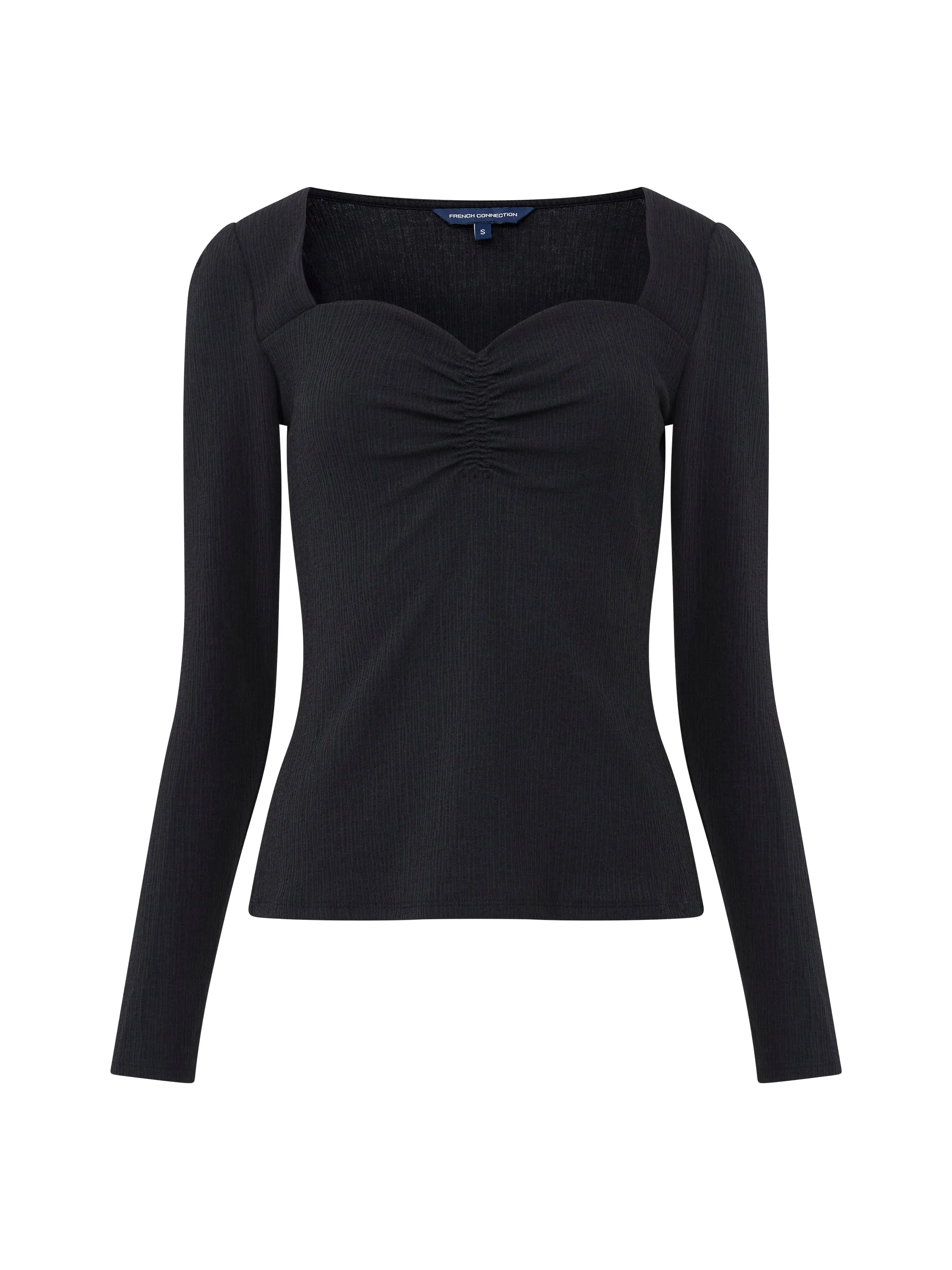 Sonya Ribbed Sweetheart Neck Top