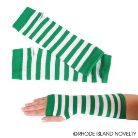 St-Patrick's Day Green and White Arm Warmers, 11 Inches, 2 Count