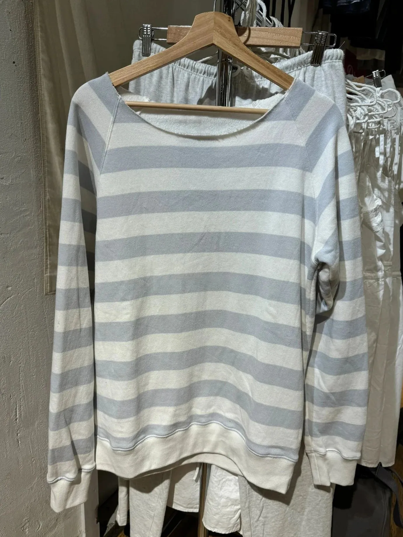 TAVIMART  -  Striped Slash Neck Loose Sweatshirt Vintage Cotton Long Sleeve Autumn Pullover Tops Femme Casual Streetwear Oversized Hoodie Y2k