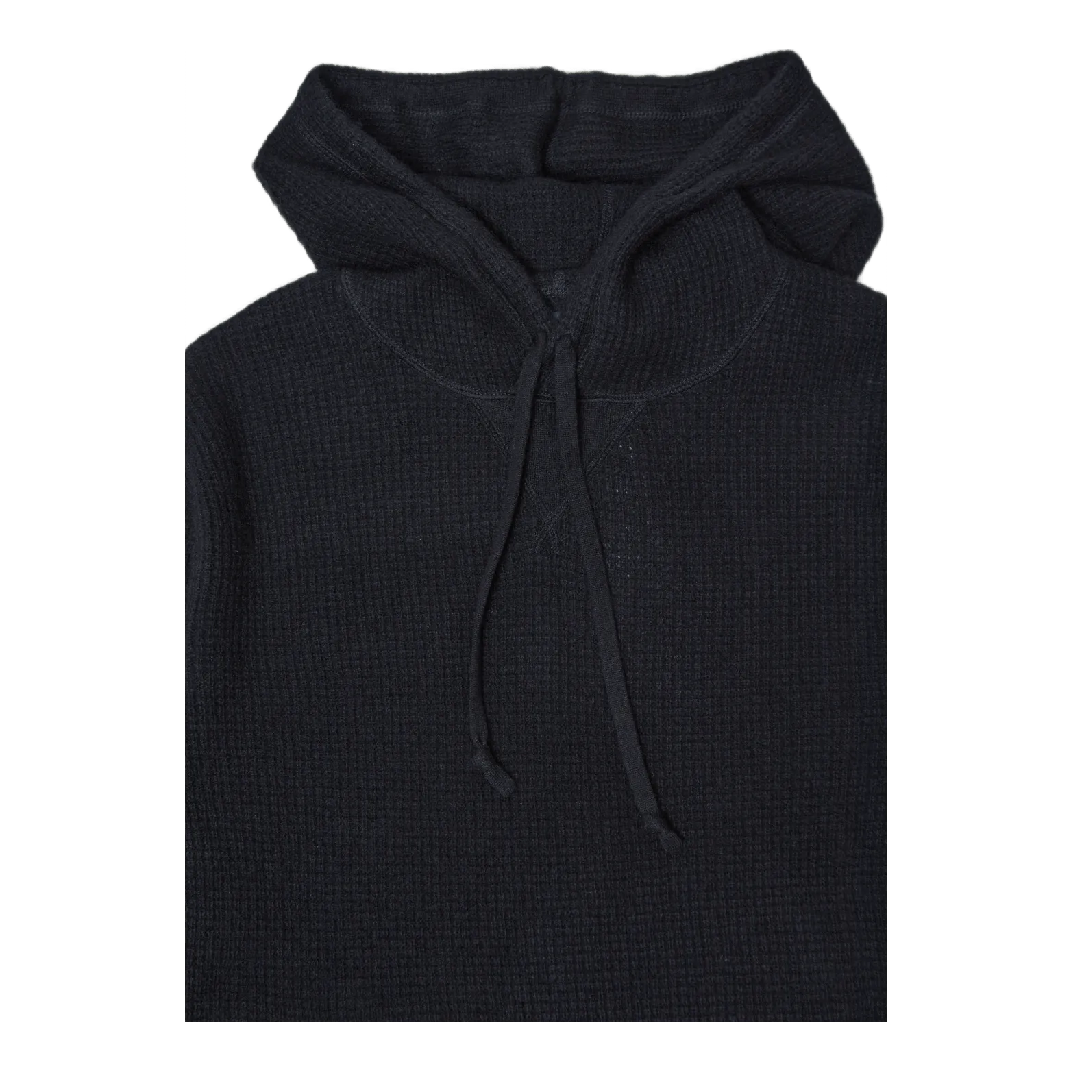 Washable Cashmere Hooded Sweater Black