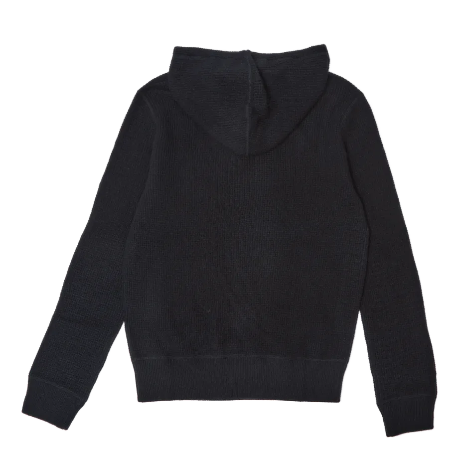 Washable Cashmere Hooded Sweater Black