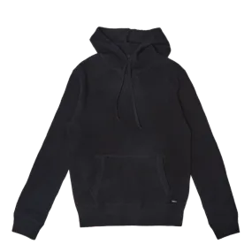 Washable Cashmere Hooded Sweater Black